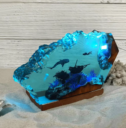 Shipwreck on the Reef Epoxy Resin Night Light