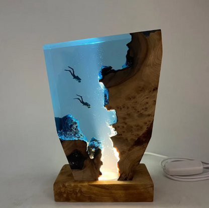 Ultimate Deep Sea Cave Diving Epoxy Resin Night Light