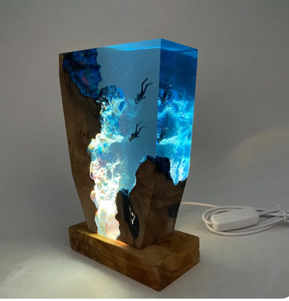 Ultimate Deep Sea Cave Diving Epoxy Resin Night Light