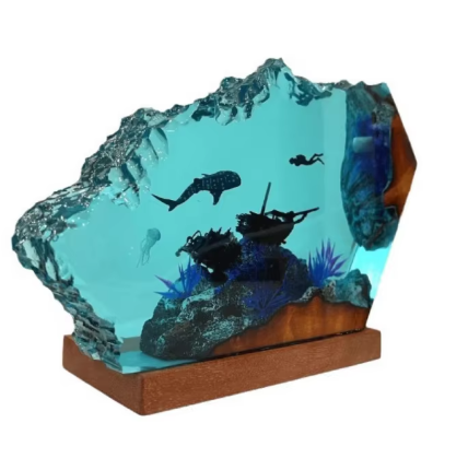 Shipwreck on the Reef Epoxy Resin Night Light