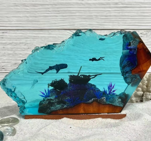 Shipwreck on the Reef Epoxy Resin Night Light